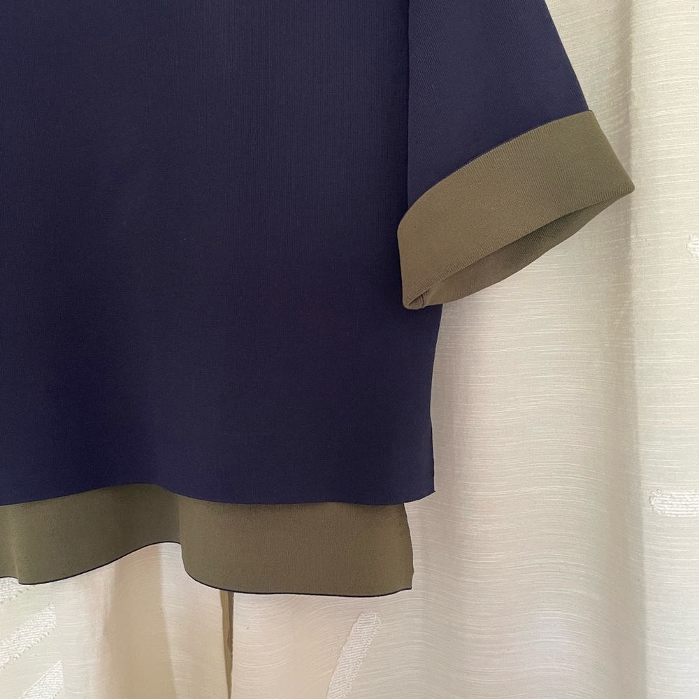 Whistles Navy Top with Olive Trim - Picture 6 of 6